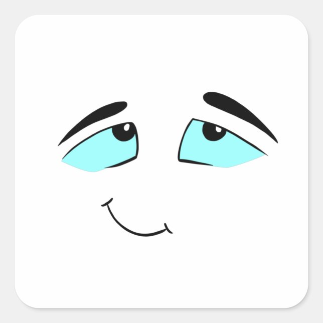 Pegatina Cuadrada camisa personalizado divertida, caras graciosas, c (Anverso)