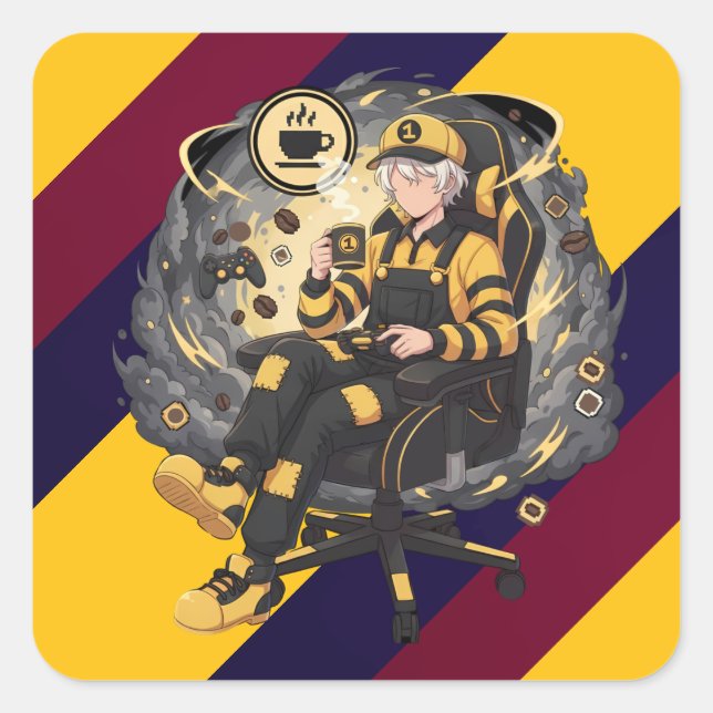 Pegatina Cuadrada Camiseta (Anverso)