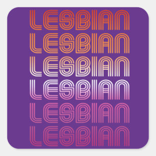 Pegatina Cuadrada Camiseta con patrón retro de orgullo lésbico