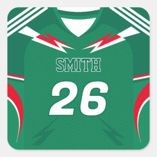 Pegatina Cuadrada Camiseta de Fútbol de México con Nombre y Número P