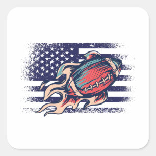 Pegatina Cuadrada Camiseta de jersey de fanático de fútbol americano