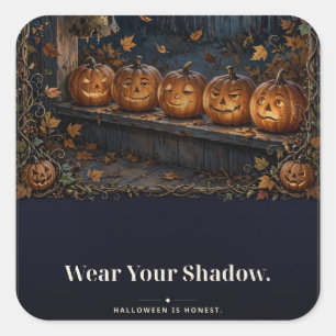Pegatina Cuadrada Camiseta de linterna de Halloween Wear Your Shadow
