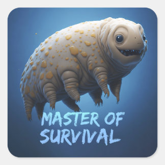Pegatina Cuadrada Camiseta de oso de agua en Tardigrado de Guay