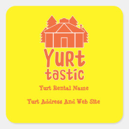 Pegatina Cuadrada Camiseta De Yurt Living And Vacations