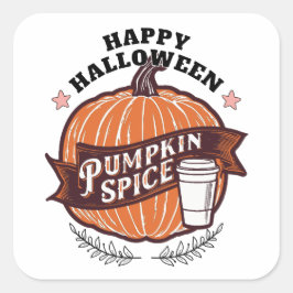 Pegatina Cuadrada Camiseta feliz de Halloween