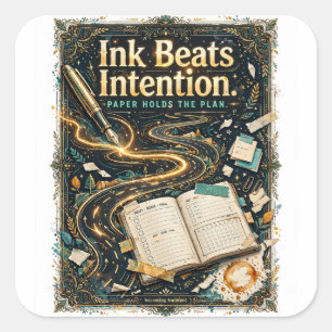 Pegatina Cuadrada Camiseta "Ink Beats Intention" Planificador