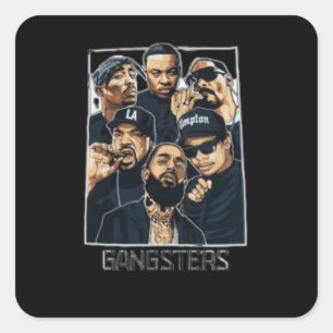 Pegatina Cuadrada Camiseta original del Gangster de la Costa Oeste