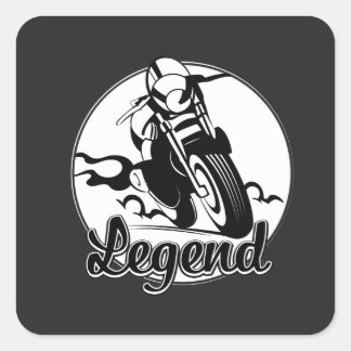 Pegatina Cuadrada Camiseta para motocicleta de leyenda
