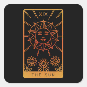 Pegatina Cuadrada Camisetas De Tarjetas Tarot Para Las Mujeres Ocult