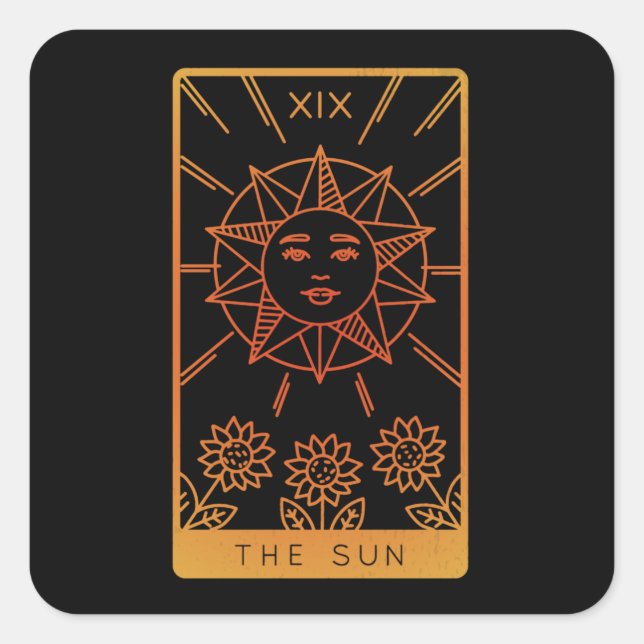 Pegatina Cuadrada Camisetas De Tarjetas Tarot Para Mujeres Ocultan E (Anverso)