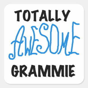 Pegatina Cuadrada Camisetas Grammie Blue totalmente asombrosas regal