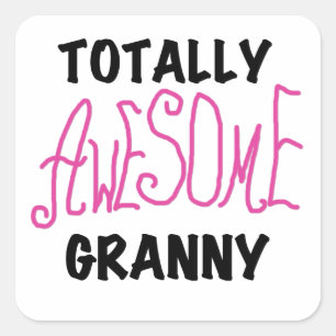 Pegatina Cuadrada Camisetas rosas granny y GIfts totalmente impresio