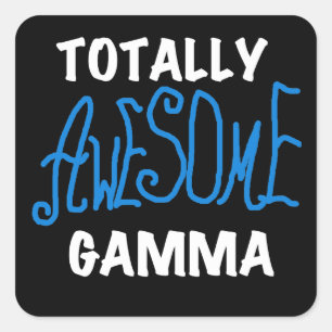 Pegatina Cuadrada Camisetas y regalos azules gammas totalmente
