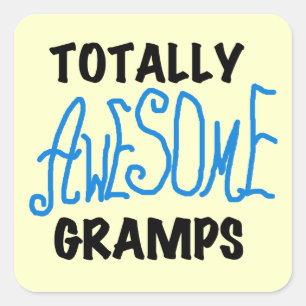 Pegatina Cuadrada Camisetas y regalos Blue Totalmente Awesome Gramps