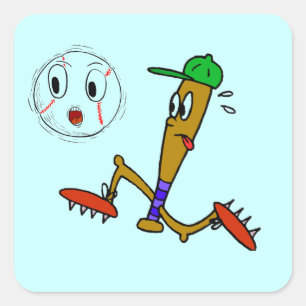 Pegatina Cuadrada Camisetas y regalos chistosos del béisbol