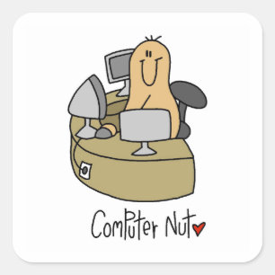 Pegatina Cuadrada Camisetas y regalos de Computer Nut