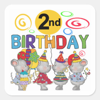 Pegatina Cuadrada Camisetas y regalos de cumpleaños para ratones