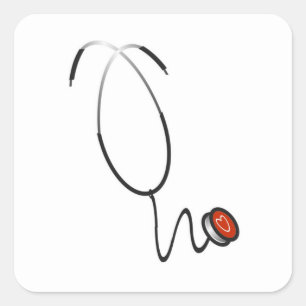 Pegatina Cuadrada Camisetas y regalos de estetioscopio