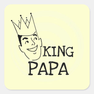 Pegatina Cuadrada Camisetas y regalos de King Papa