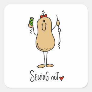 Pegatina Cuadrada Camisetas y regalos de Sewing Nut