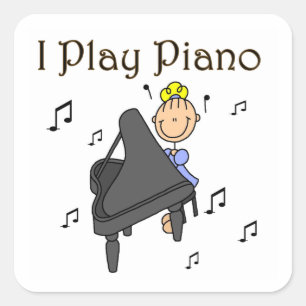 Pegatina Cuadrada Camisetas y regalos de Toco el piano