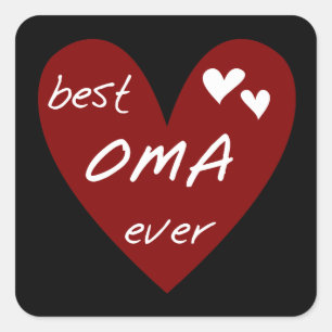 Pegatina Cuadrada Camisetas y regalos del mejor corazón rojo de Omán