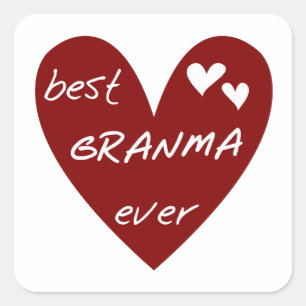 Pegatina Cuadrada Camisetas y regalos del mejor granma del corazón r