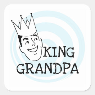 Pegatina Cuadrada Camisetas y regalos del rey abuelo