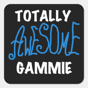 Pegatina Cuadrada Camisetas y regalos gammie azul totalmente asombro