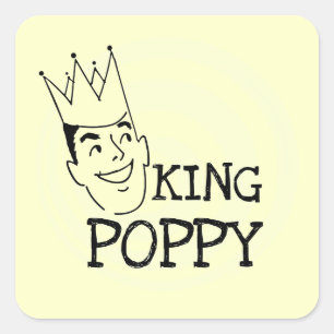 Pegatina Cuadrada Camisetas y regalos King Poppy