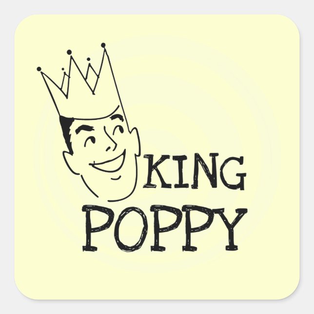 Pegatina Cuadrada Camisetas y regalos King Poppy (Anverso)