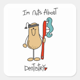 Pegatina Cuadrada Camisetas y regalos Nuts About Dentistry