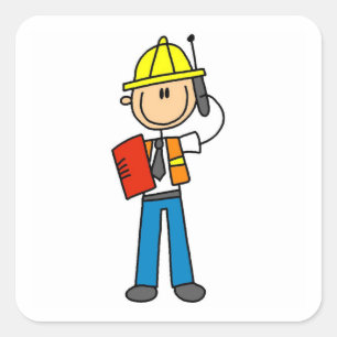 Pegatina Cuadrada Camisetas y regalos para capataces de construcción