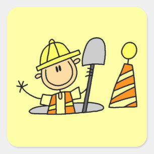 Pegatina Cuadrada Camisetas y regalos para trabajadores de la constr