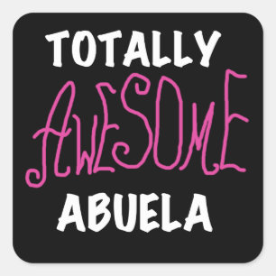 Pegatina Cuadrada Camisetas y regalos rosados totalmente
