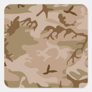 Pegatina Cuadrada Camo Desierto - Camuflaje Marrón