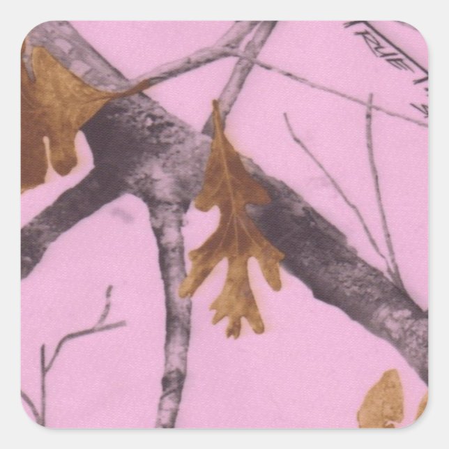 Pegatina Cuadrada Camo rosa (Anverso)