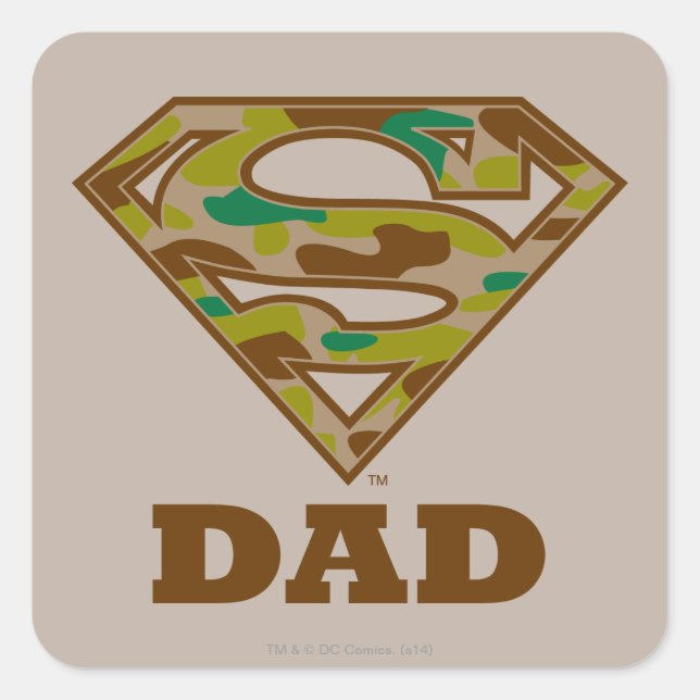 Pegatina Cuadrada Camo Super Dad (Anverso)
