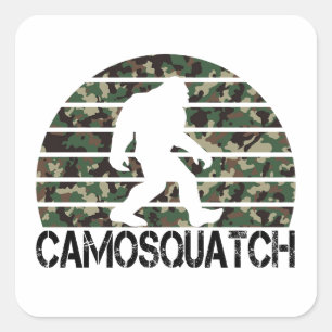 Pegatina Cuadrada Camosquatch Divertido Bigfoot