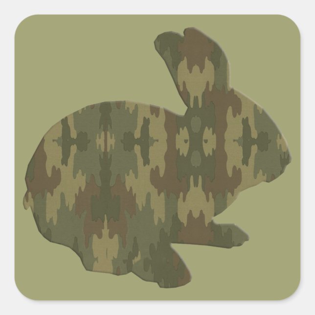 Pegatina Cuadrada Camouflage Silhouette Easter Bunny Pegatinas (Anverso)