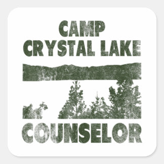 Pegatina Cuadrada Camp Crystal Lake Counselor Halloween humorous