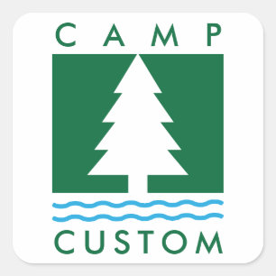 Pegatina Cuadrada Campamento Personalizado