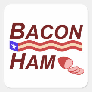 Pegatina Cuadrada Campaña Bacon Ham