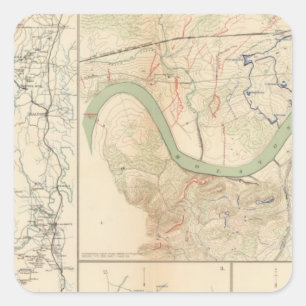 Pegatina Cuadrada Campaña de Chickamauga, Knoxville