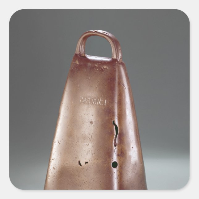 Pegatina Cuadrada Campana de Clogher, de Irlanda (Anverso)