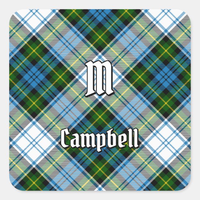 Pegatina Cuadrada Campbell Dress Tartan (Anverso)