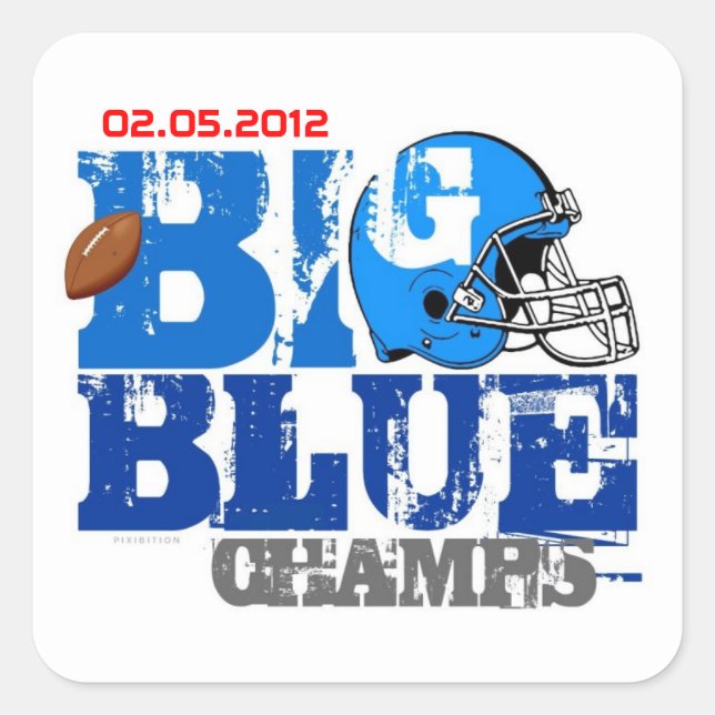 Pegatina Cuadrada Campeón de fútbol de Nueva York 2012 (Anverso)