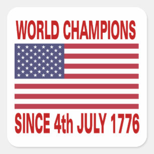 Pegatina Cuadrada Campeones mundiales desde 1776