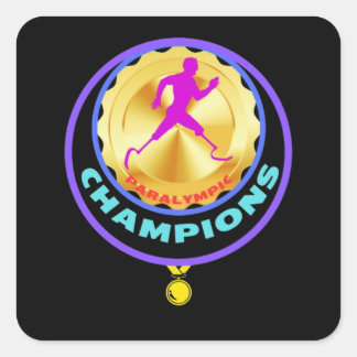 Pegatina Cuadrada Campeones paralímpicos