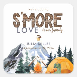 Pegatina Cuadrada Camper | Favor ruso de Baby Shower